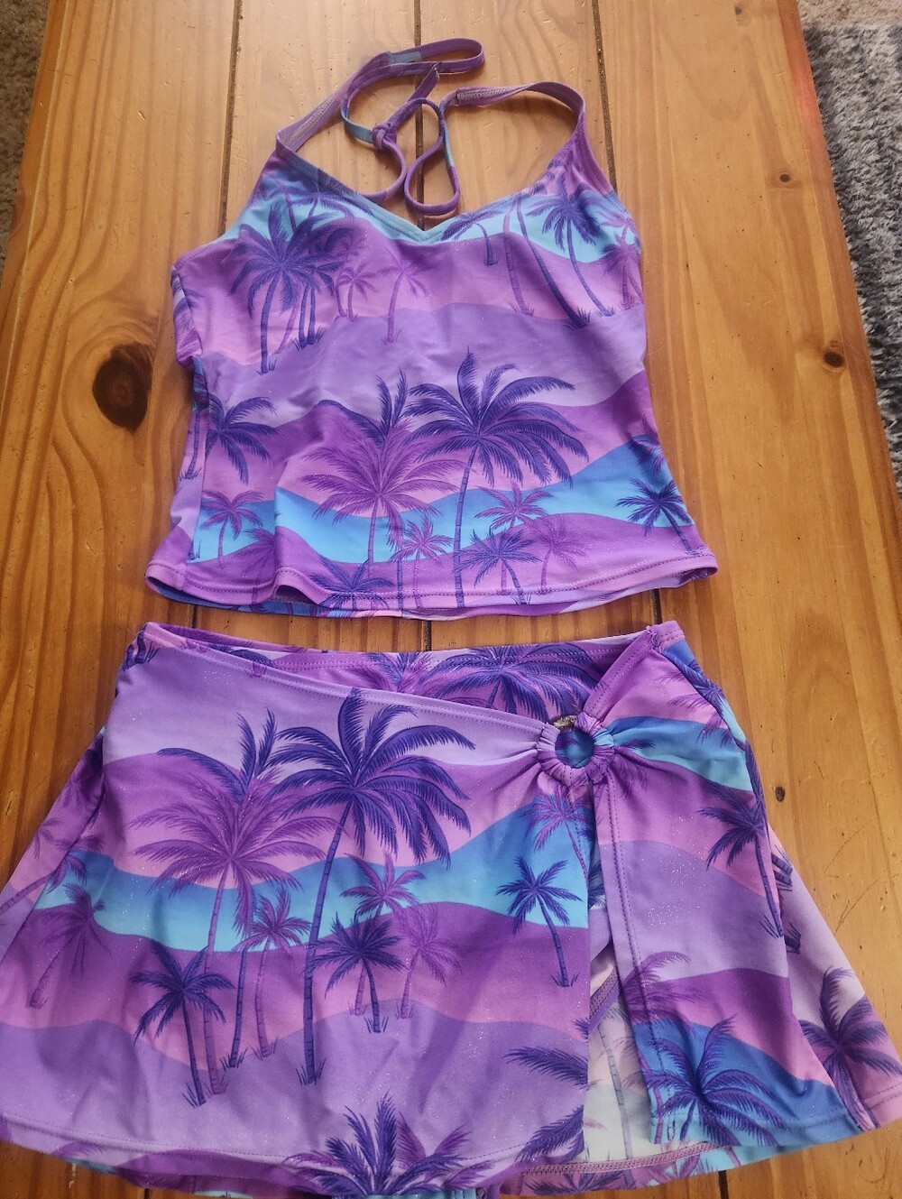 Ocean Dream 2 Piece Tankini Set Multi Color Size 10